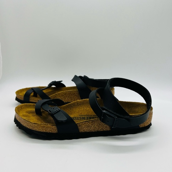 Birkenstock Women's Black and Tan Sandals Size 39 - Picture 4 of 15
